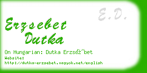 erzsebet dutka business card